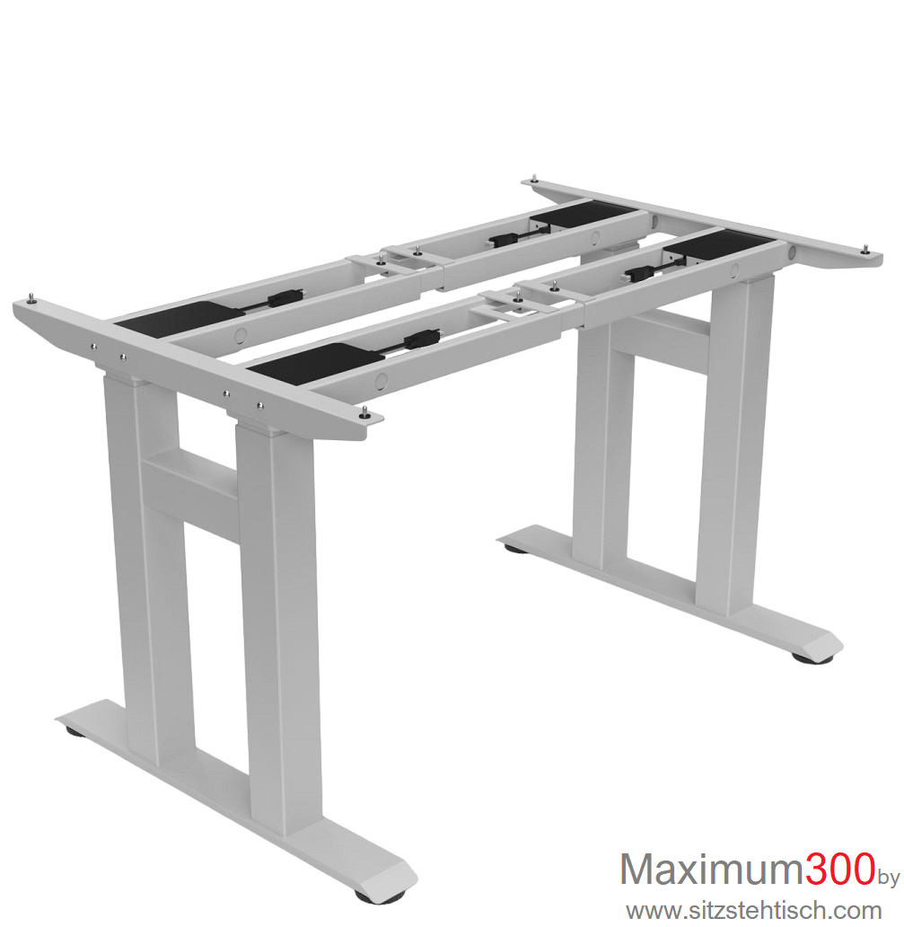 Schwerlasttischgestell -Maximum300- elektrisch höhenverstellbar 660 bis 1115 mm – Breite 1050 bis 1750 mm – bis 300 kg Tragkraft